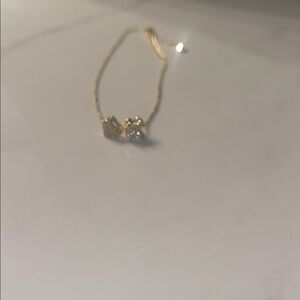 Elegant Gold Bracelet with Crystal Accents K with heart pendant bracelet/anklet
